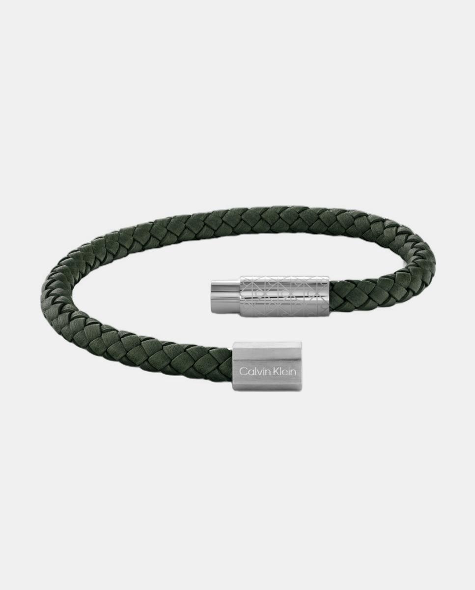Pulsera de hombre Industrial Facets de piel verde - Calvin Klein - Verdes Verdes-2