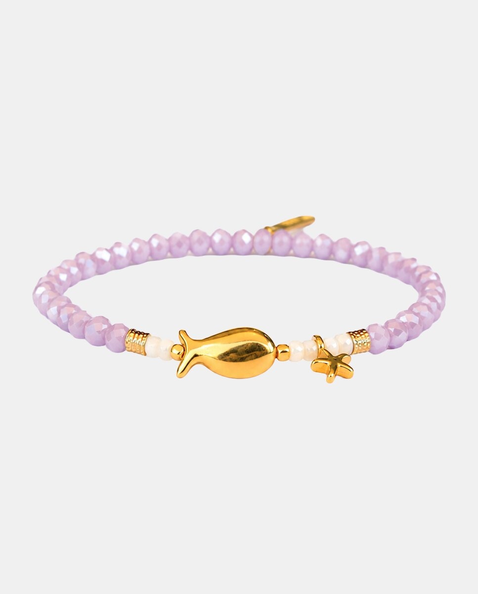Imagen 0 de Pulsera Pececito Abu Dabi de cristal rosa Rosa