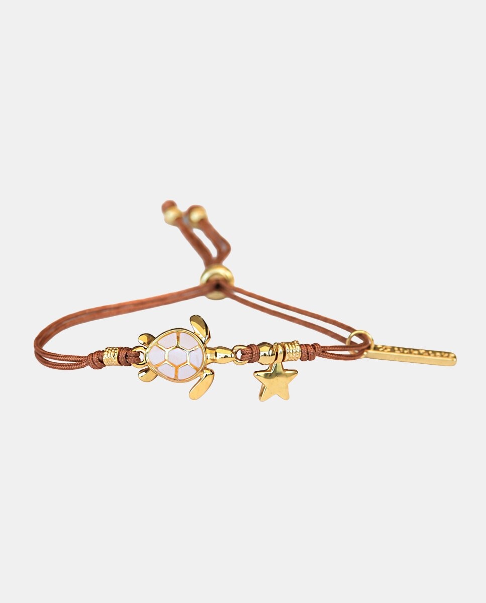 Imagen 0 de Pulsera Tortuga de hilo y esmalte Blanco