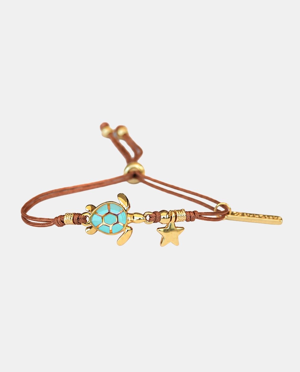 Imagen 0 de Pulsera Tortuga de hilo y esmalte Turquesa