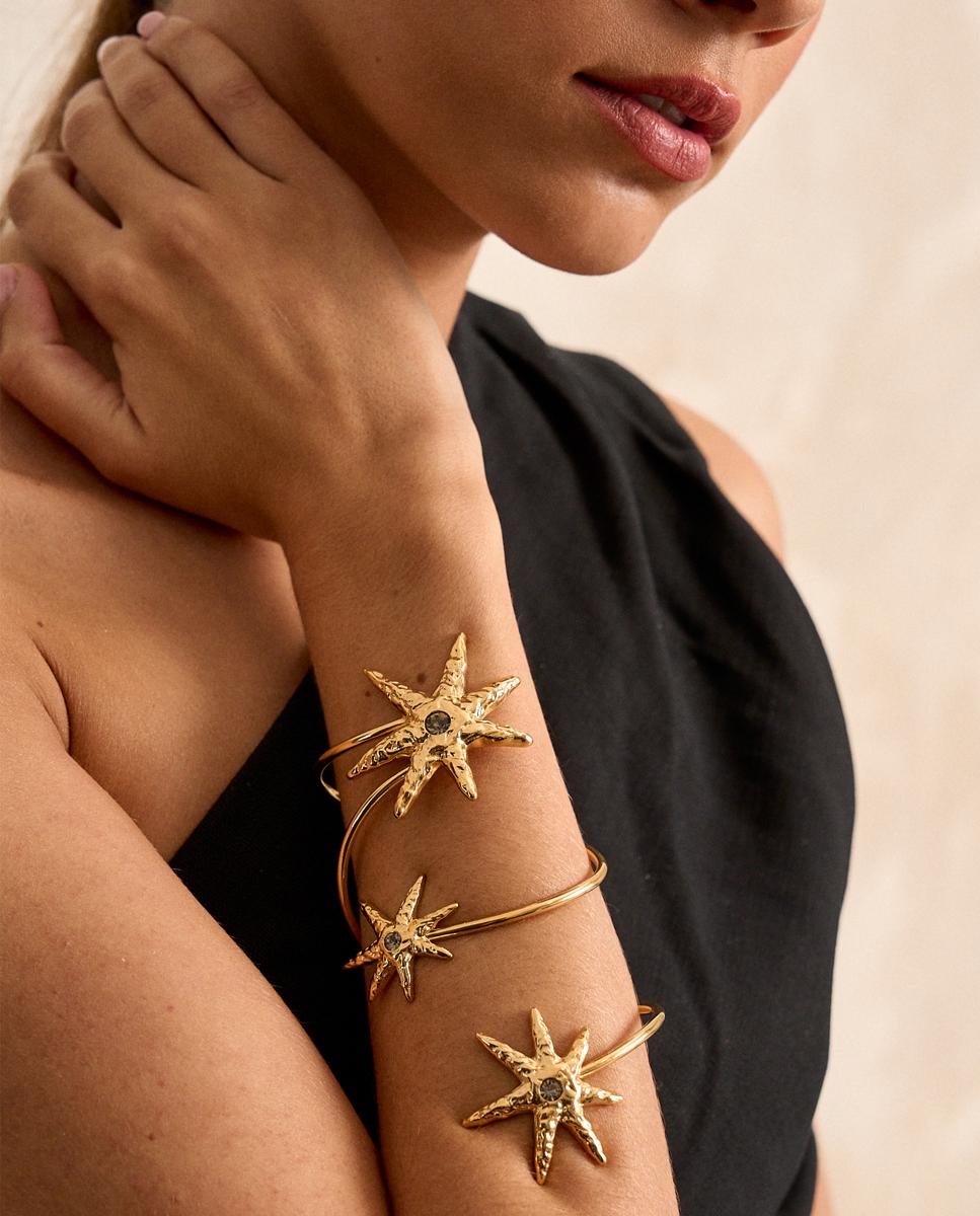 Pulsera Cosmos con cristal checo - Dosprimeras - Dorado Dorado-2