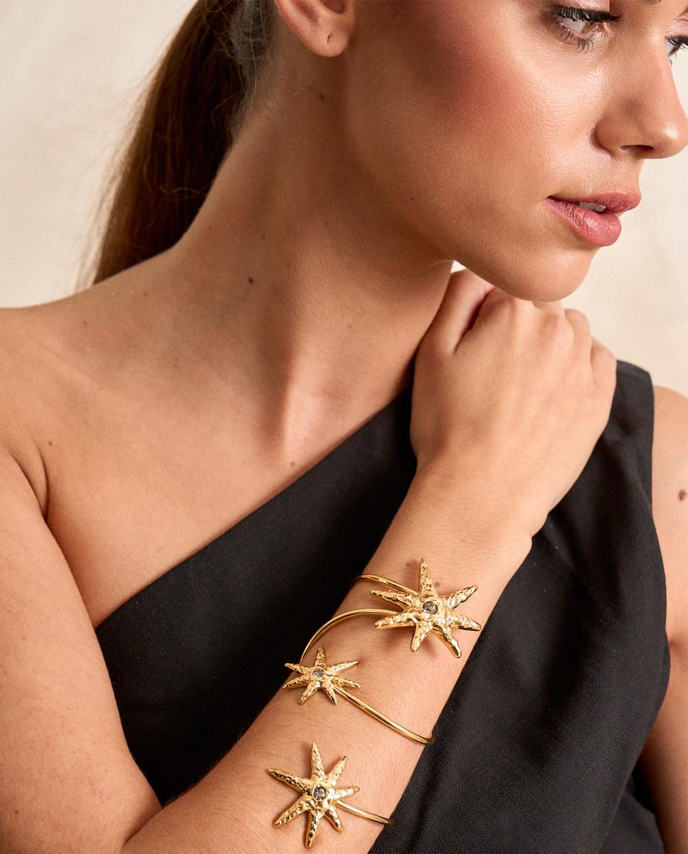 Pulsera Cosmos con cristal checo - Dosprimeras - Dorado Dorado-4