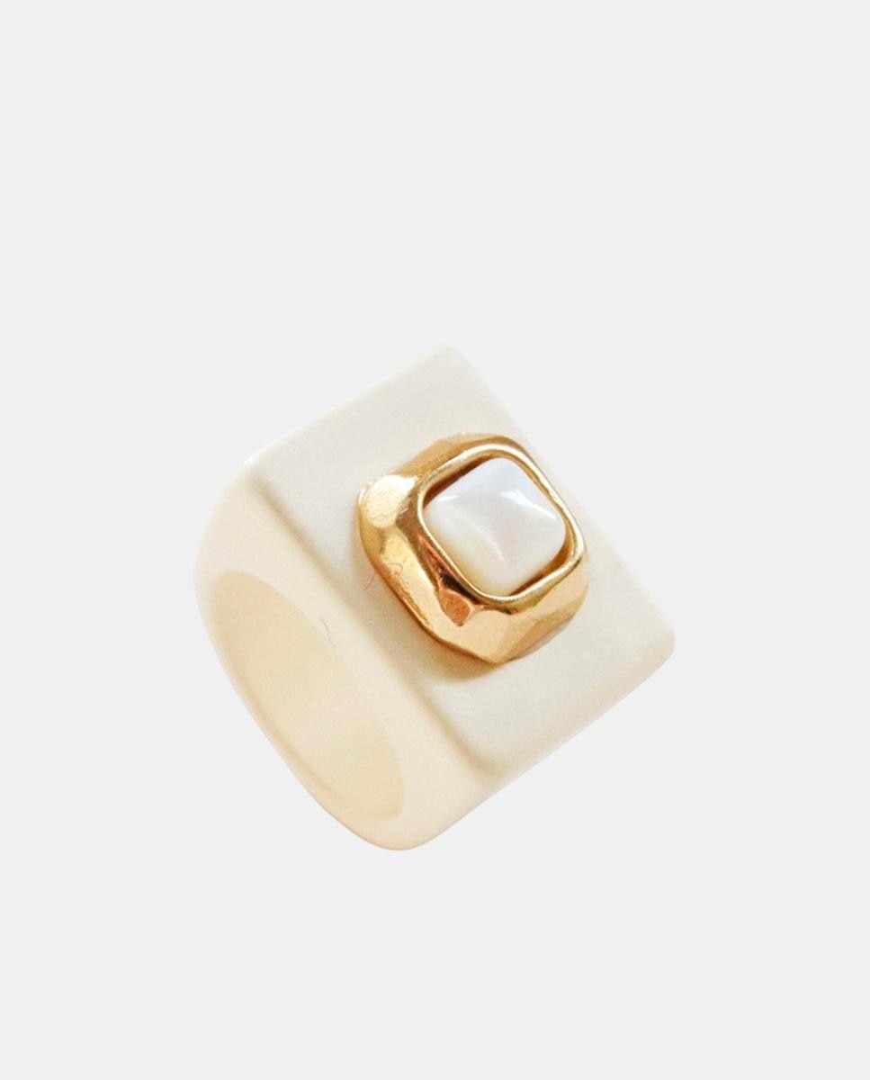 ÉMOLO - Anillo de fibra de vidrio crema.