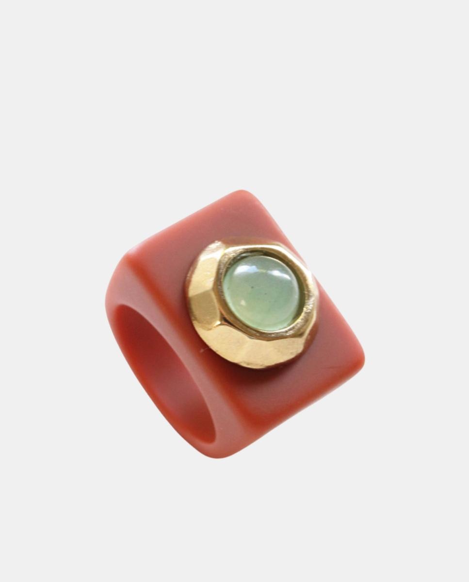 Imagen 0 de Anillo teja con aventurina Teja