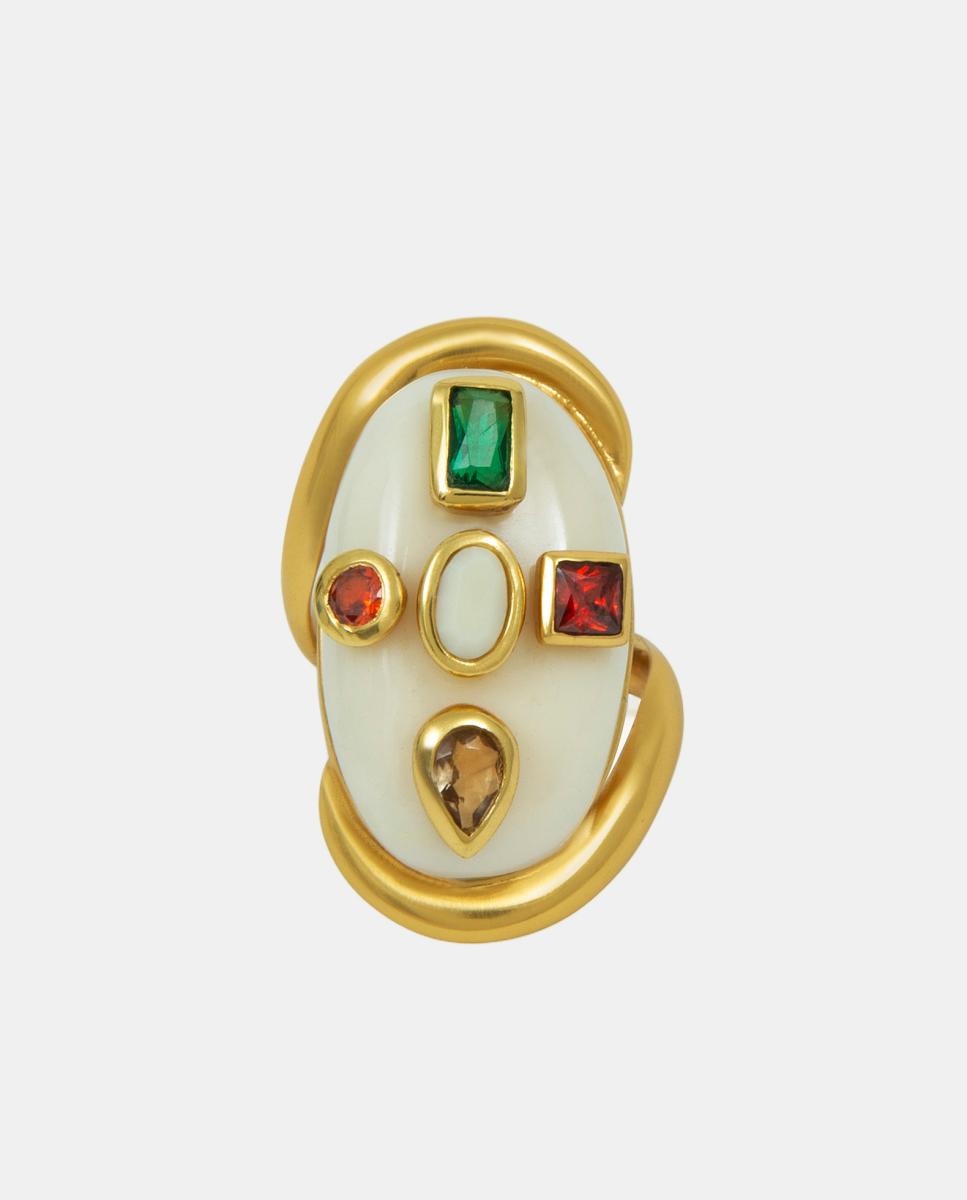 Imagen 0 de Anillo Allegra con resina marfil Blanco