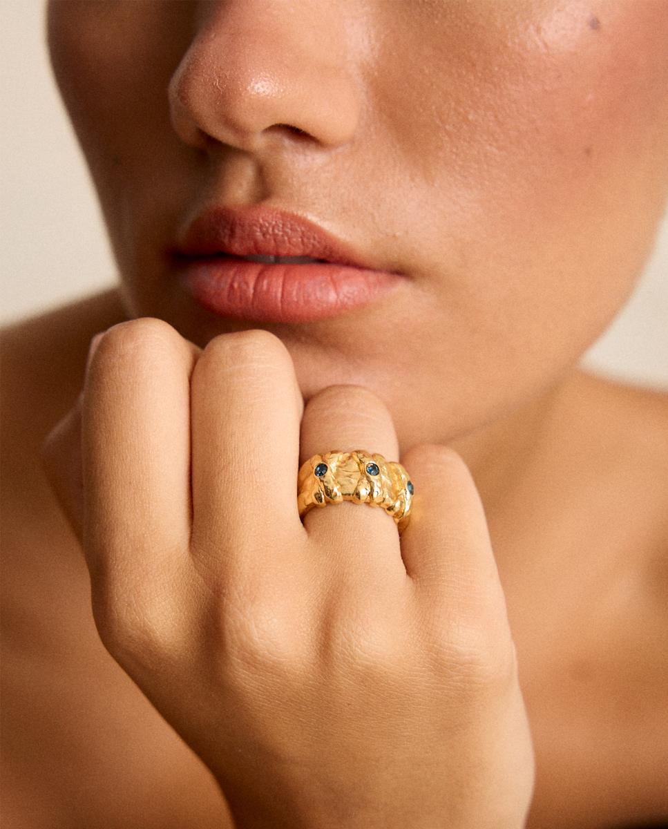 Imagen 3 de Anillos Encuentro dorado y cristal checo - Dosprimeras - Dorado Dorado