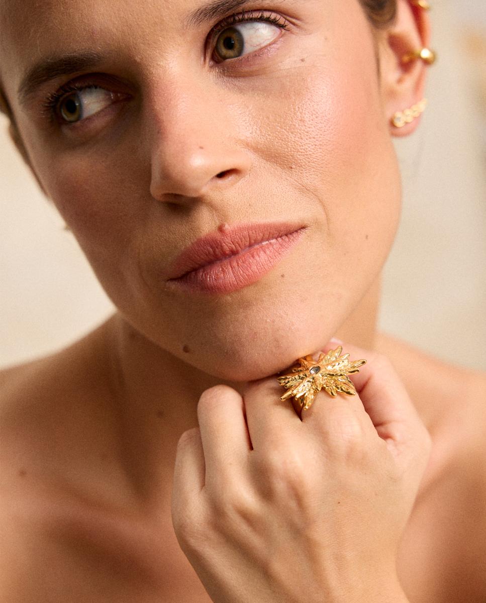 Imagen 4 de Anillos Cosmos dorado con cristal checo - Dosprimeras - Dorado Dorado