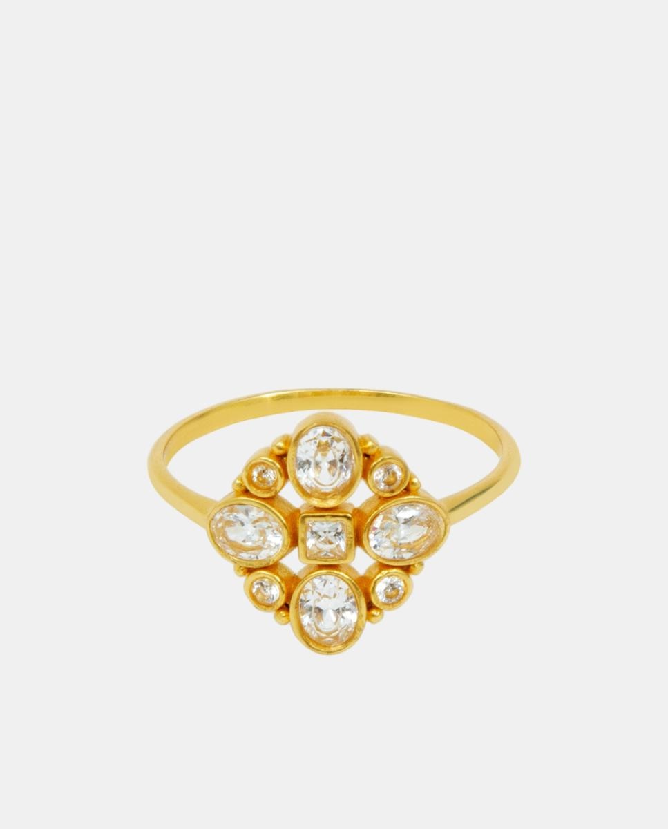 Imagen 0 de Anillo Silk dorado con circonitas Dorado