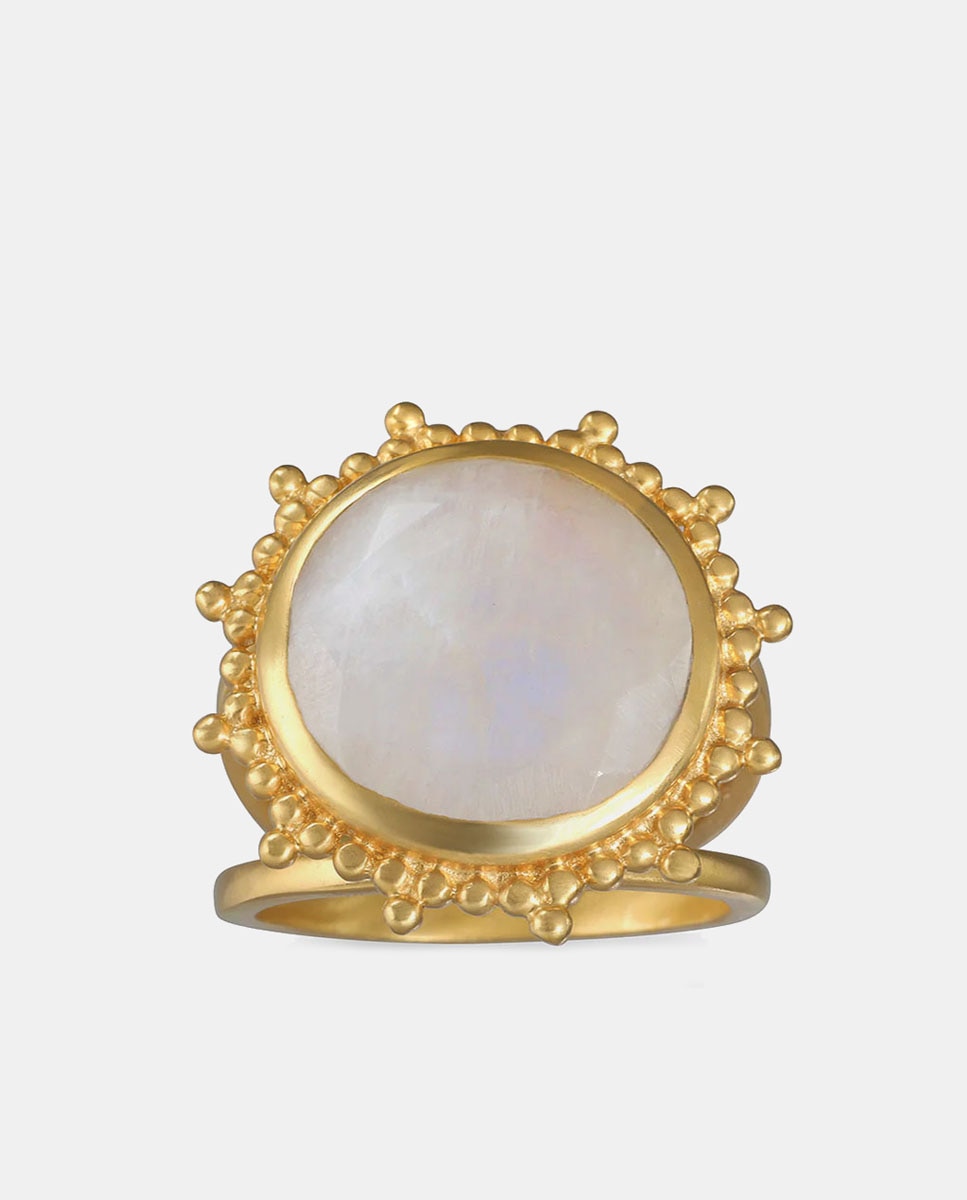 Anillo Luna Lena con piedra luna - Satya Jewelry - Blanco Blanco-1