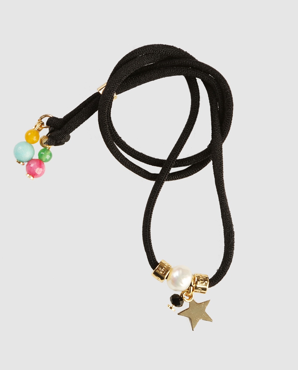 ÉMOLO - Collar Émolo Miz Estrella convertible de seda con perla.