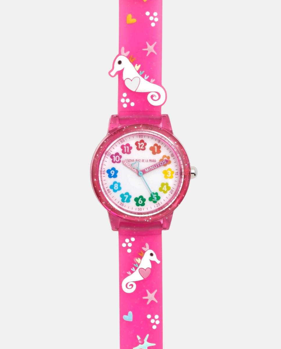 Imagen 1 de Reloj de niña Gummy Caballito de Mar fucsia Multicolor