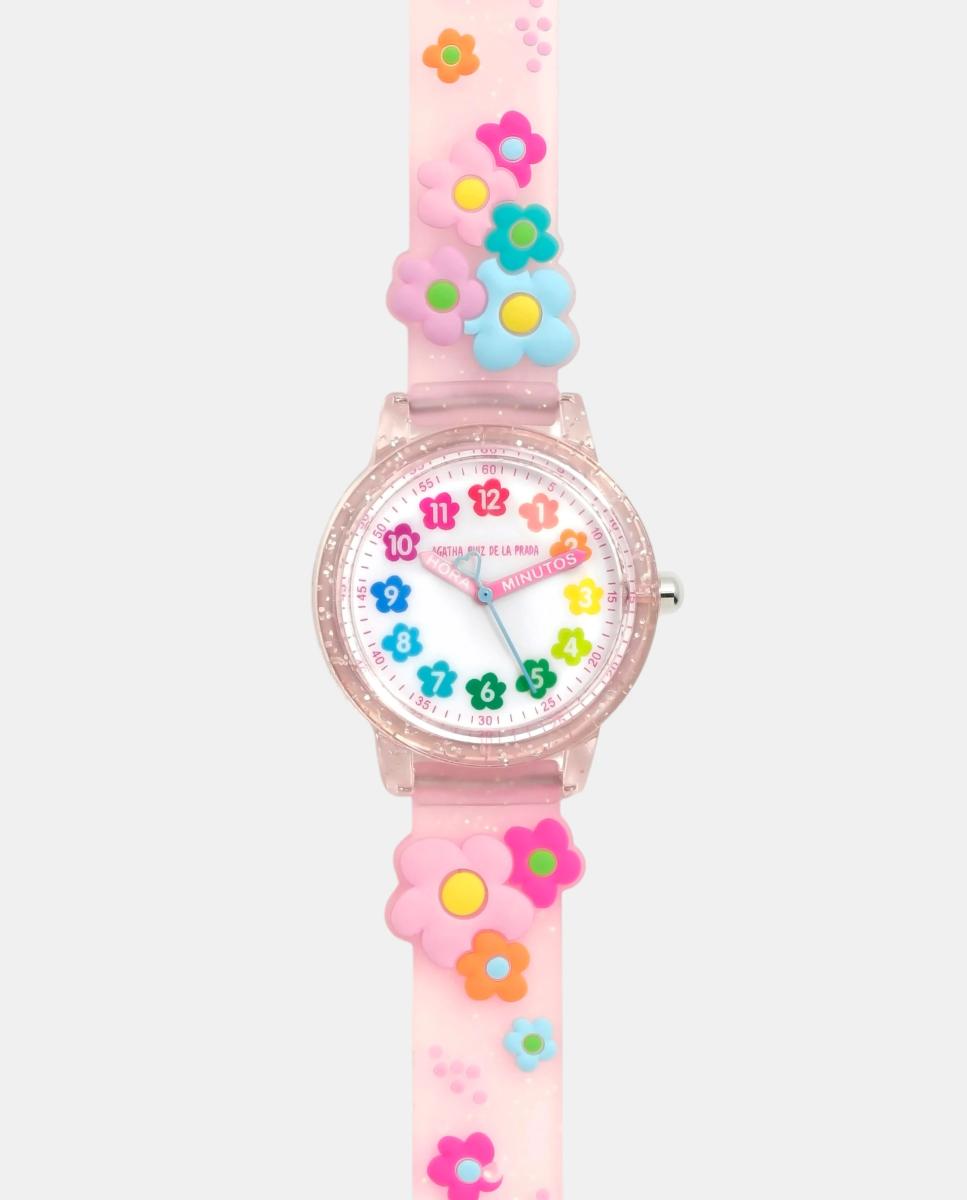 Imagen 1 de Reloj de niña Gummy Flores rosa Multicolor
