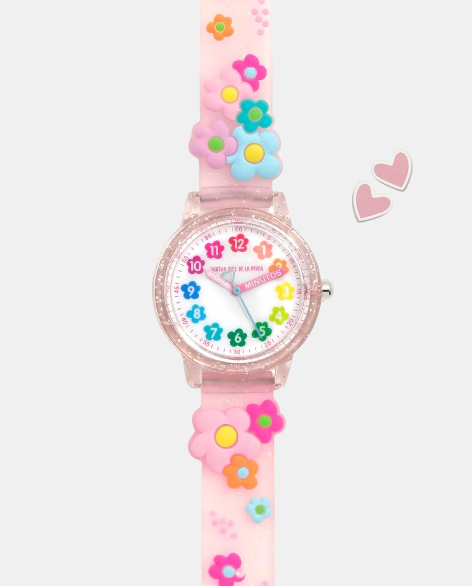 Imagen 1 de Reloj de niña Gummy Flores rosa Multicolor