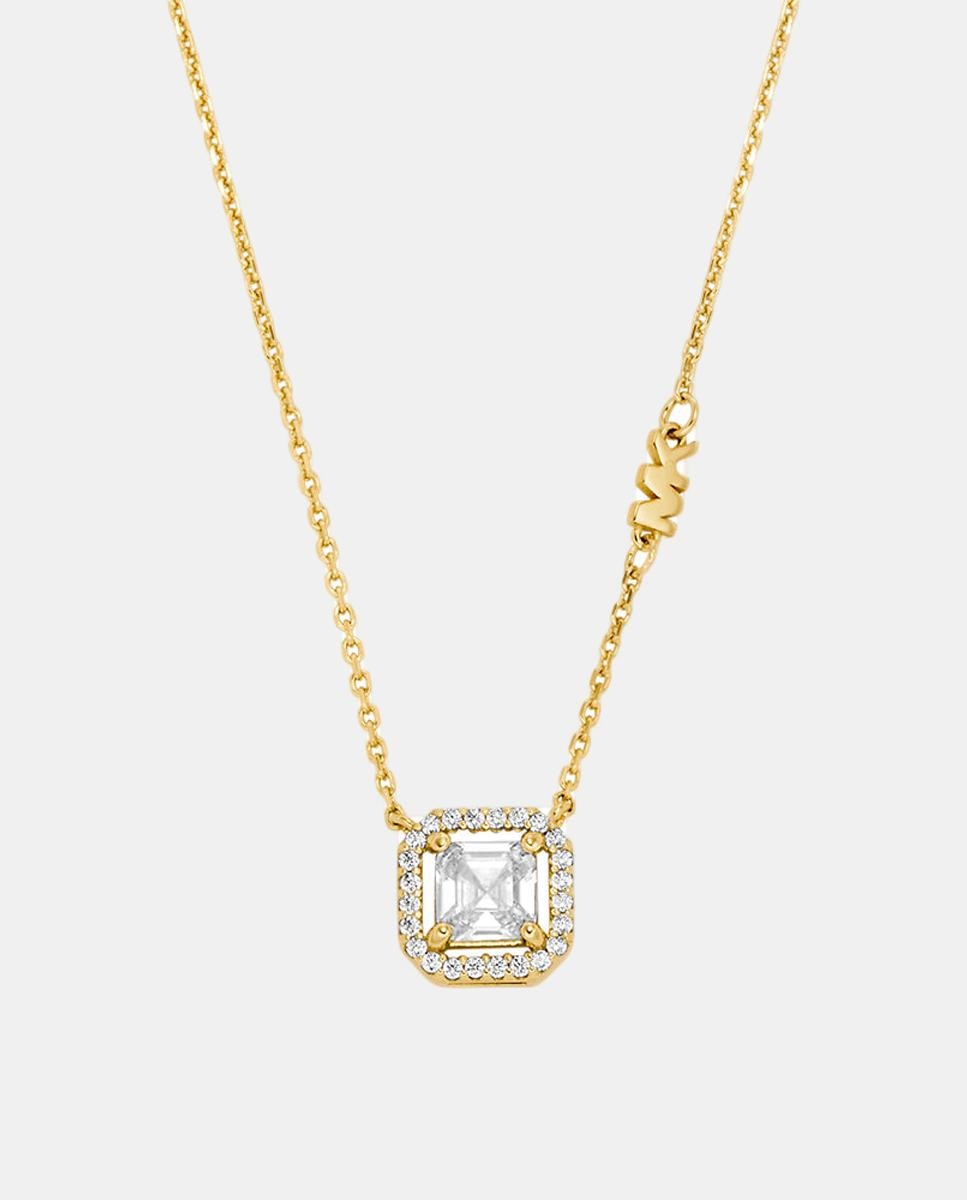 Colar prateado premium com zircónias Branco-2