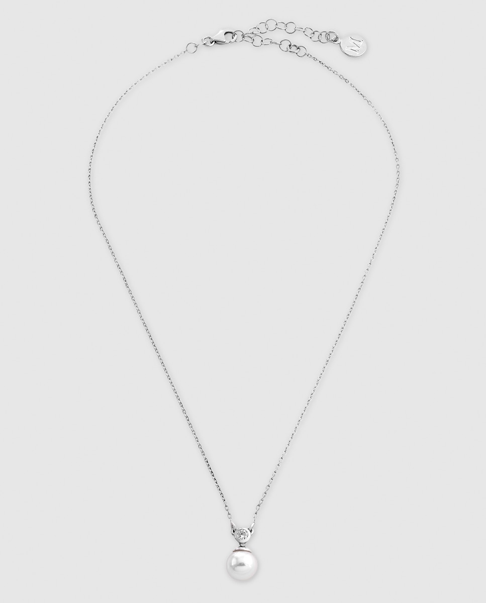 Pingente Majorica com pérola branca e zirconite Branco-1