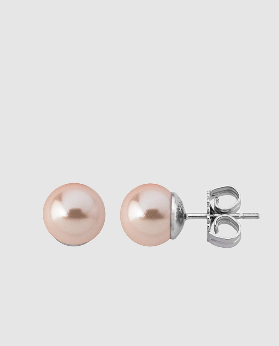 Brincos Lyra de Prata e Pérolas - Rosa Rosa-1