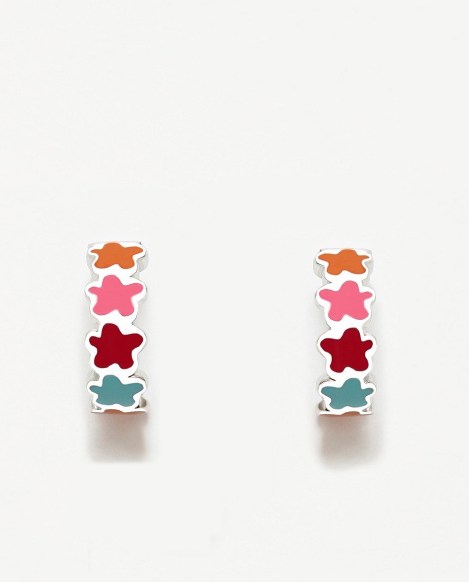Imagen 0 de Pendientes de aro Ágatha Ruiz de la Prada Freedom de plata Nubes Multicolor