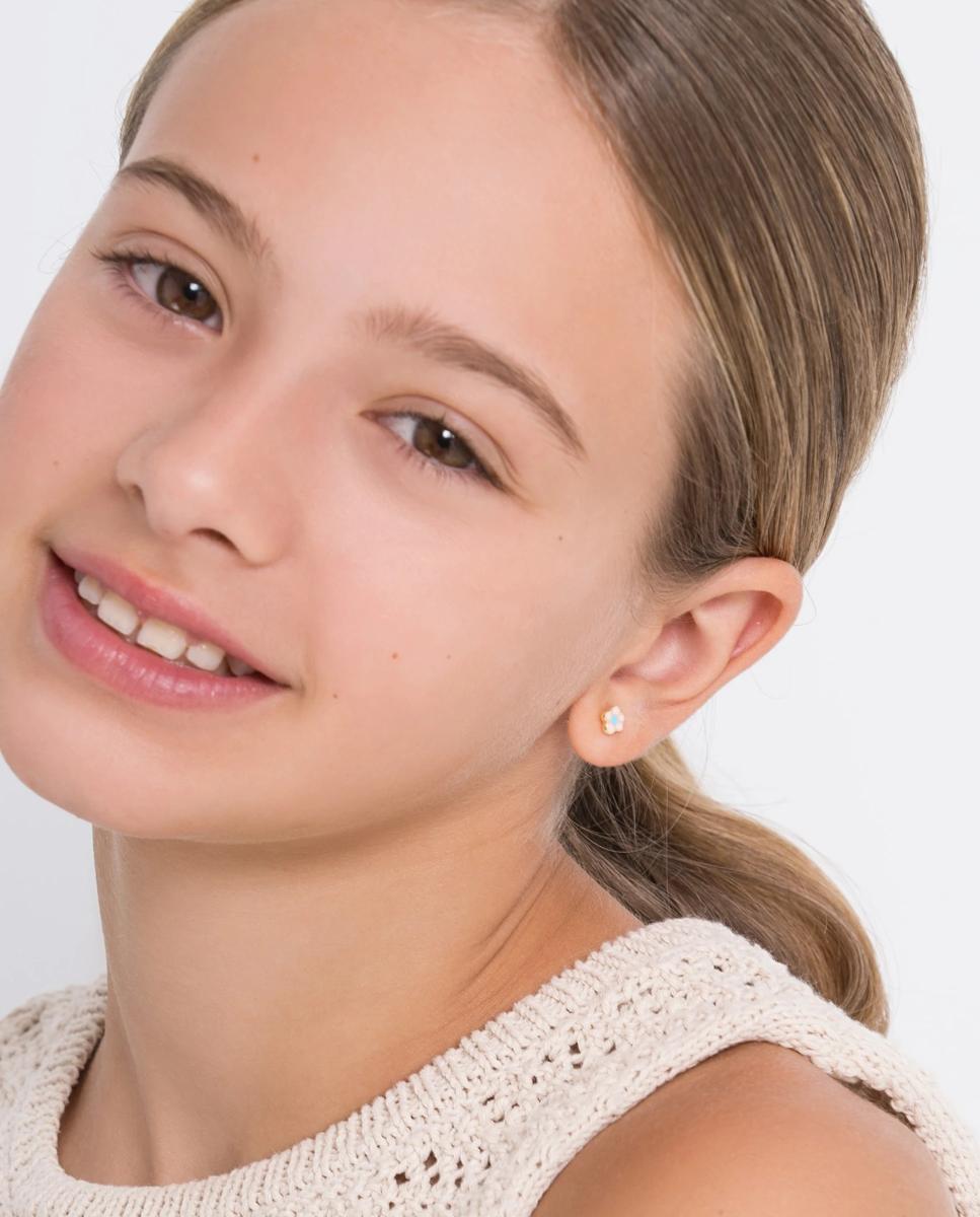 Imagen 2 de Pendientes de niña Ágatha Ruiz de la New Bebé de plata Flor - Agatha Ruiz de la Prada - Rosa Rosa