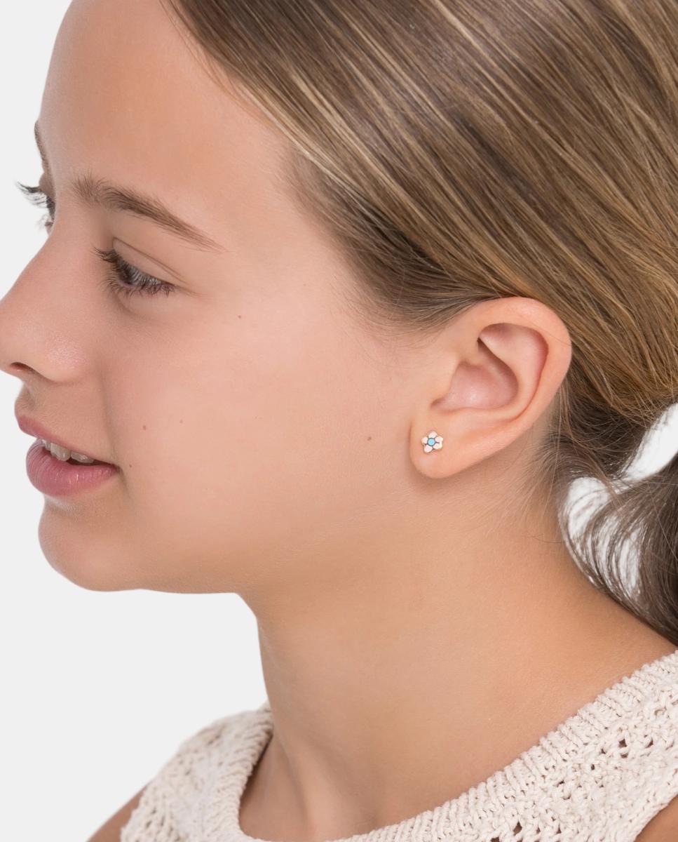 Imagen 3 de Pendientes de niña Ágatha Ruiz de la New Bebé de plata Flor - Agatha Ruiz de la Prada - Rosa Rosa