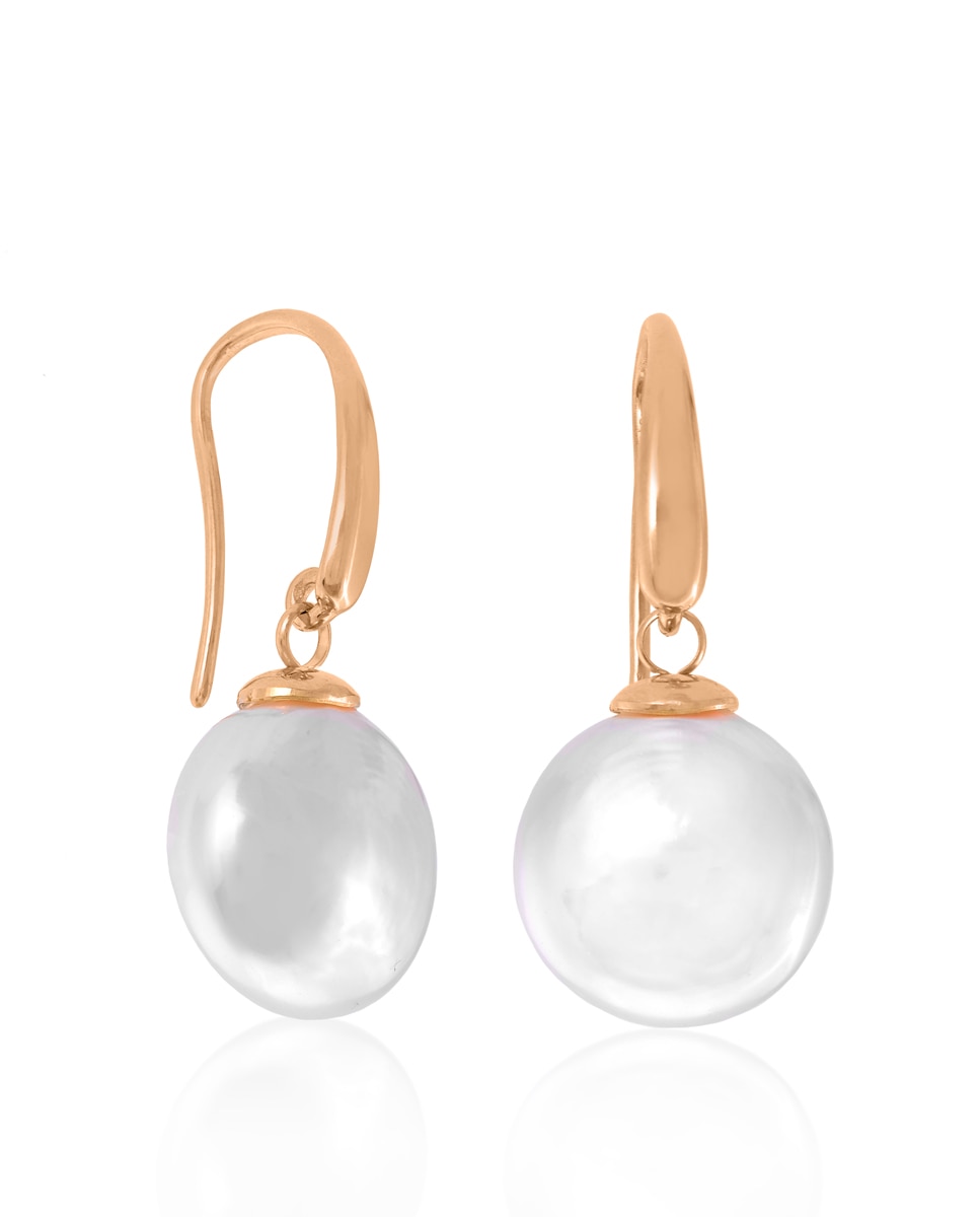 Brincos Lyra de Prata e Pérola - Branco Branco-1