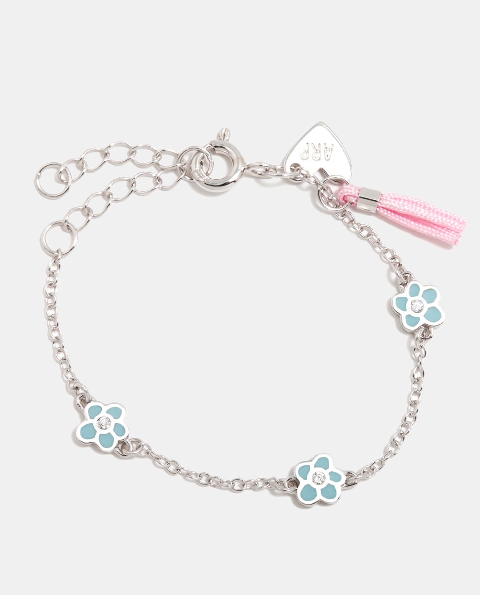 Imagen 0 de Pulsera de niña Bebé de plata y esmalte Azul claro