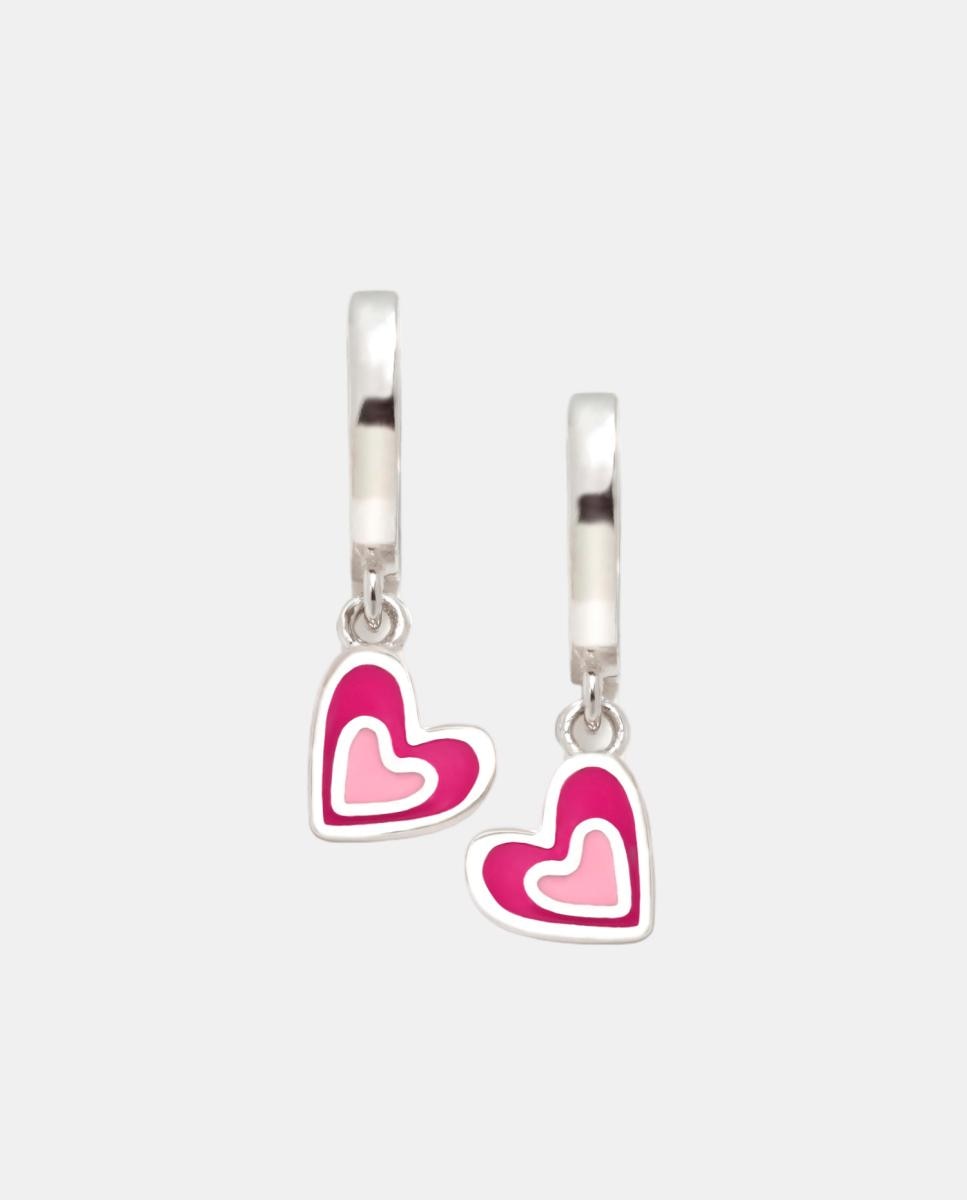 Imagen 0 de Pendientes de aro Diversiones Corazón fucsias Fucsia