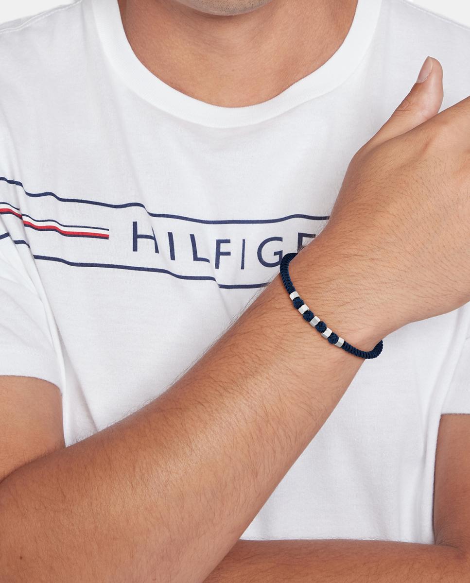 Pulseira Ajustável Nylon com Aço Azul-2