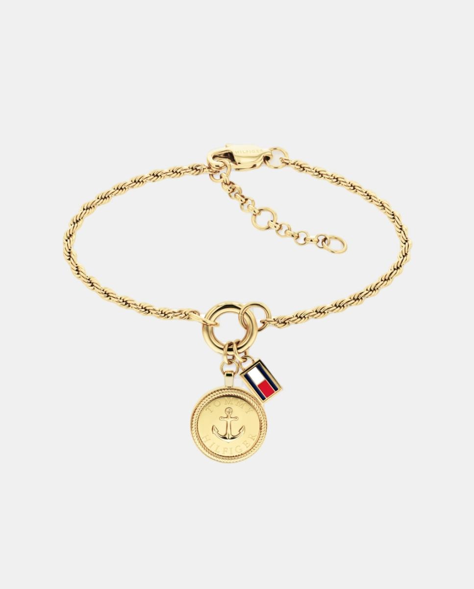 Imagen 0 de Pulsera Nautical Charms de acero dorado Dorado