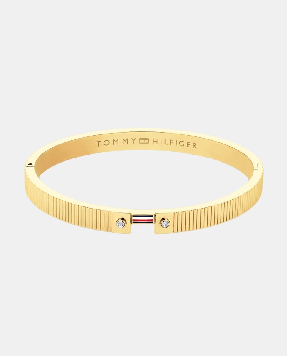 Pulseira Stripes em aço dourado e cristal Dourado-1