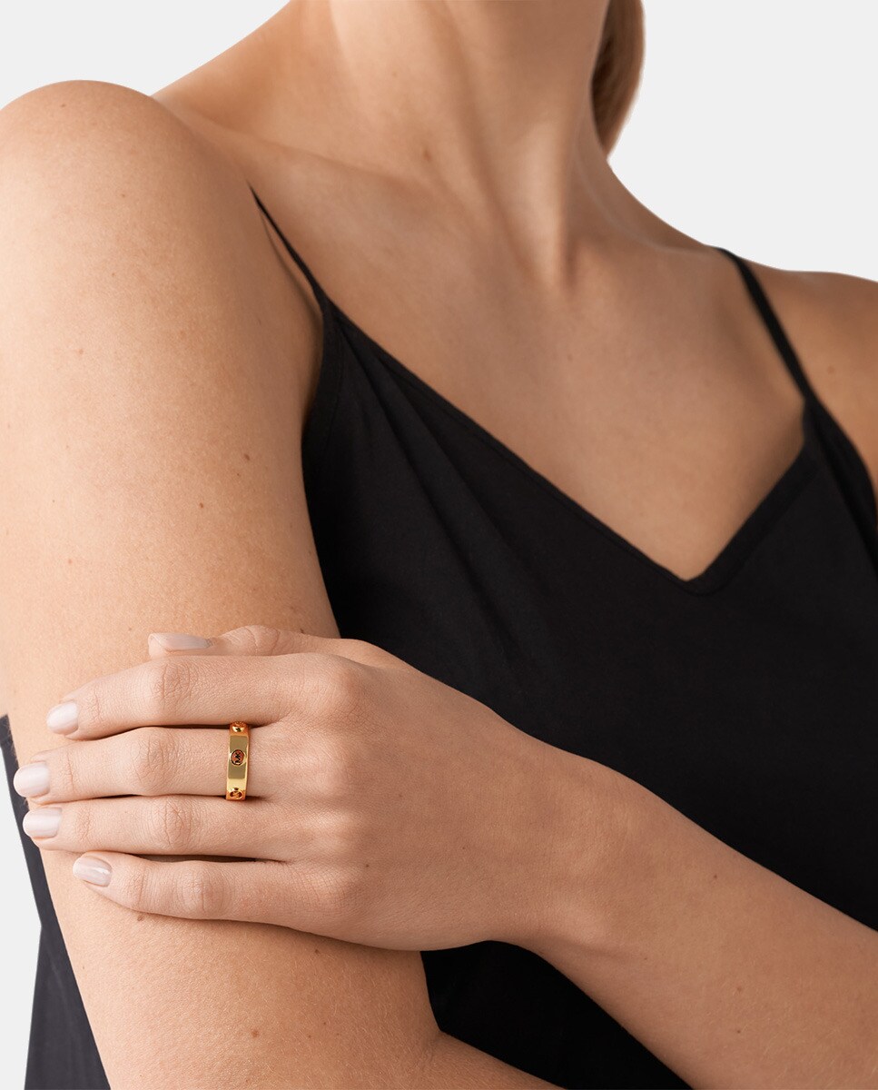 Anel Premium de Prata - Dourado Ouro-2