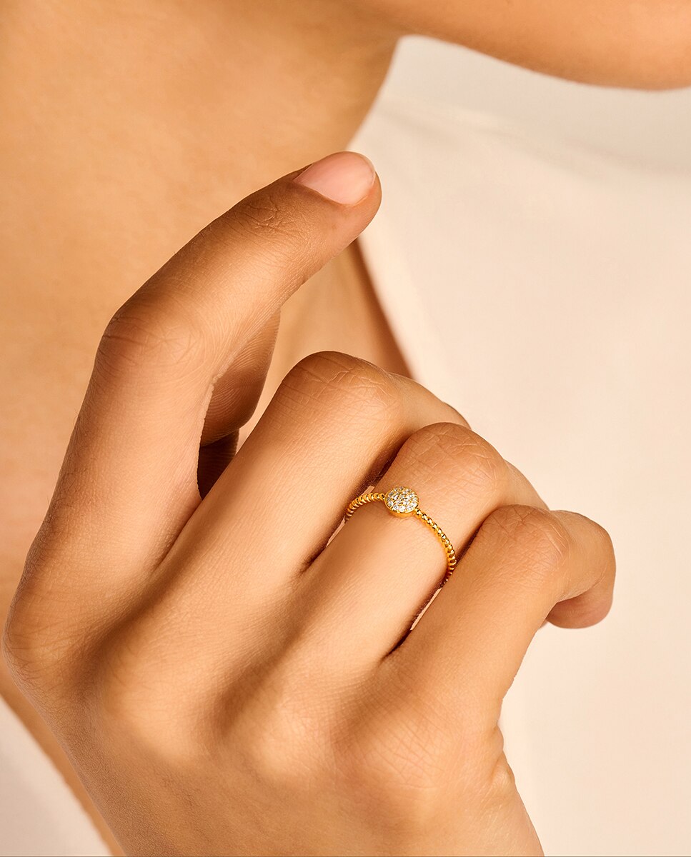 Anillo Circles Twisted de plata y diamantes - DPT Antwerp - Blanco Blanco-2