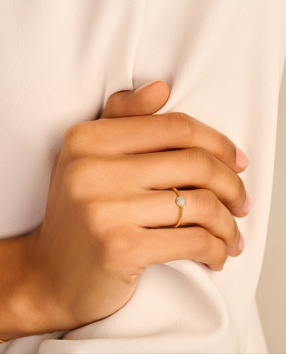 Anillo Circles Twisted de plata y diamantes - DPT Antwerp - Blanco Blanco-3