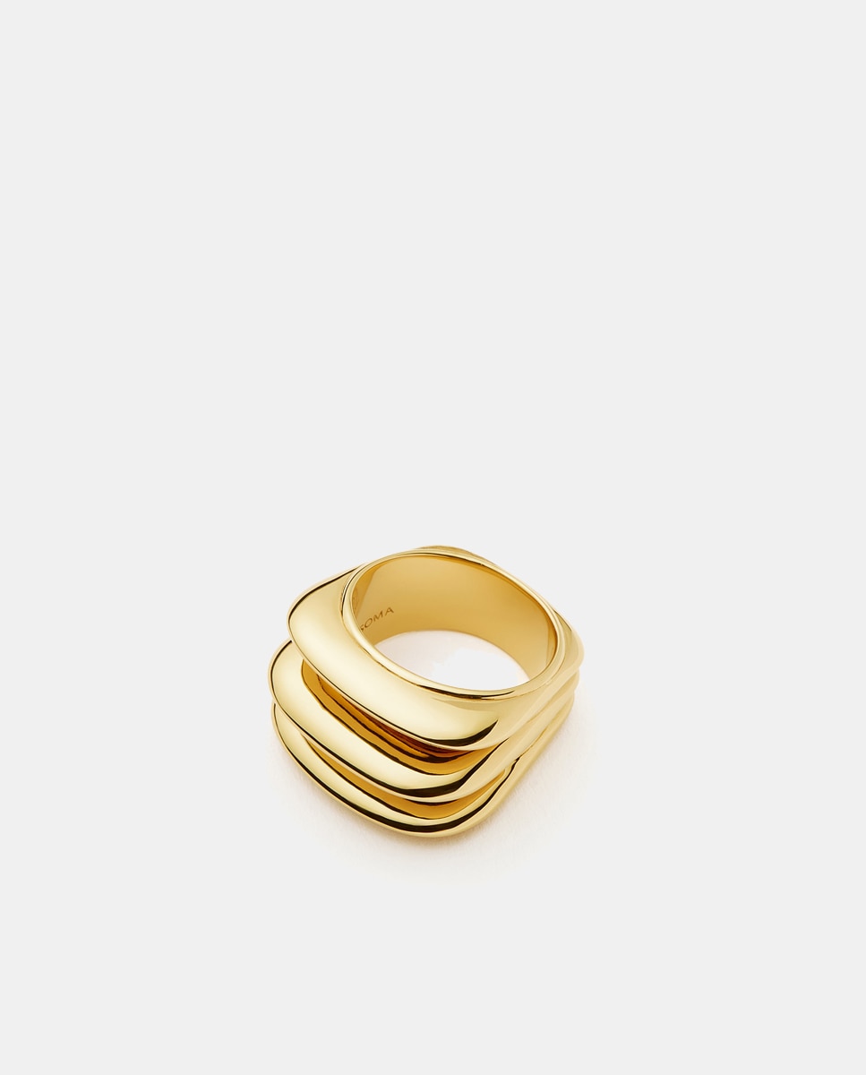 Imagen 0 de Anillo Mixed Metal de Triple Cresta dorados Oro