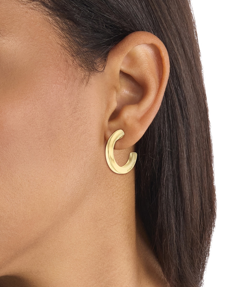 Brincos Twisted Ring de Aço - Dourado Ouro-2