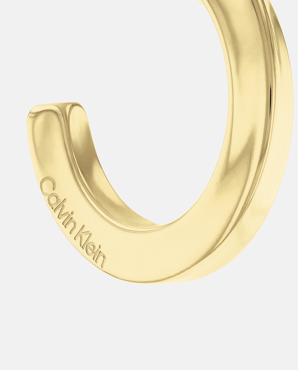 Brincos Twisted Ring de Aço - Dourado Ouro-3