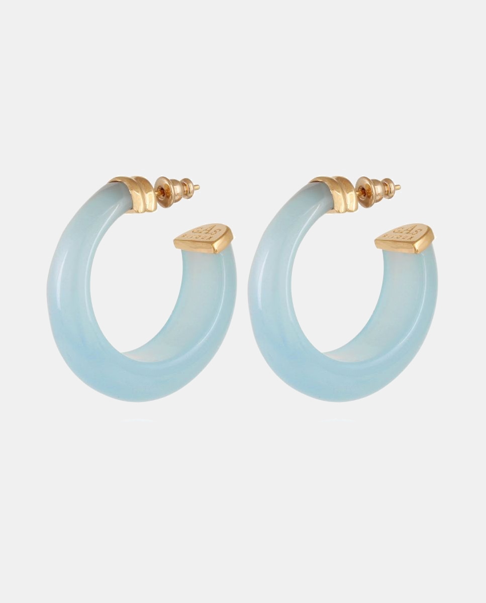 GAS Bijoux - Pendientes de aro Abalone dorados.