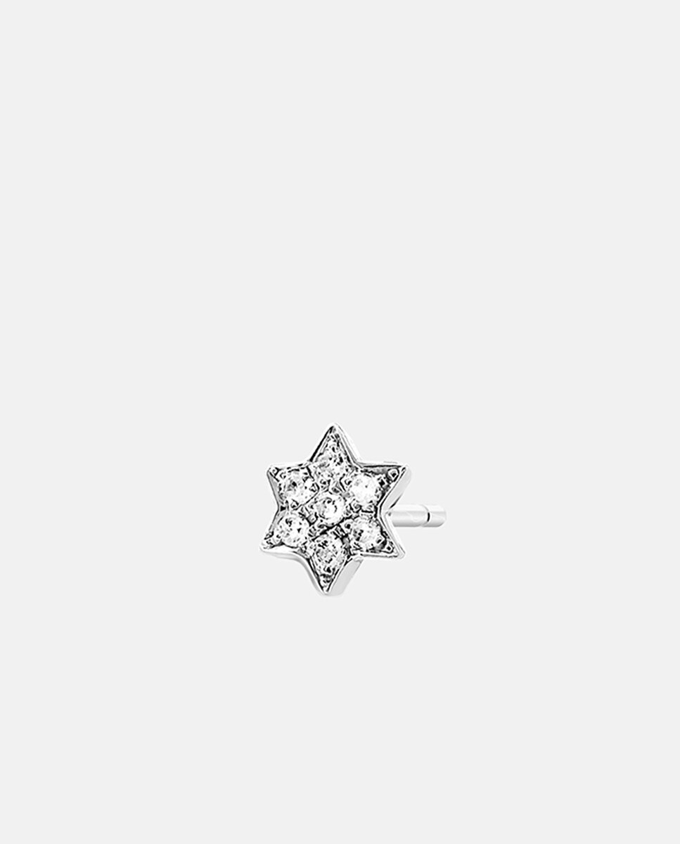 Imagen 0 de Pendiente individual Signs & Symbols Estrella de plata Blanco