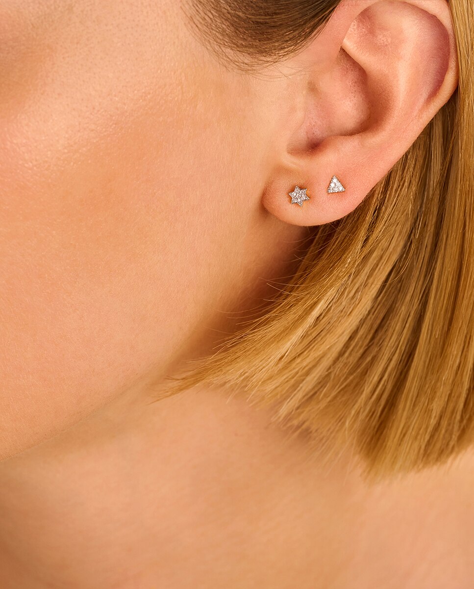 Pendiente individual Signs & Symbols Estrella de plata - DPT Antwerp - Blanco Blanco-2