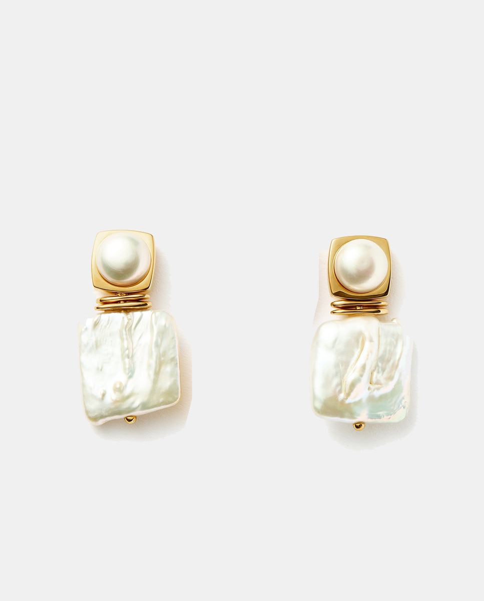 Pendientes Pearl Edit dorados - Missoma - Blanco Blanco-1