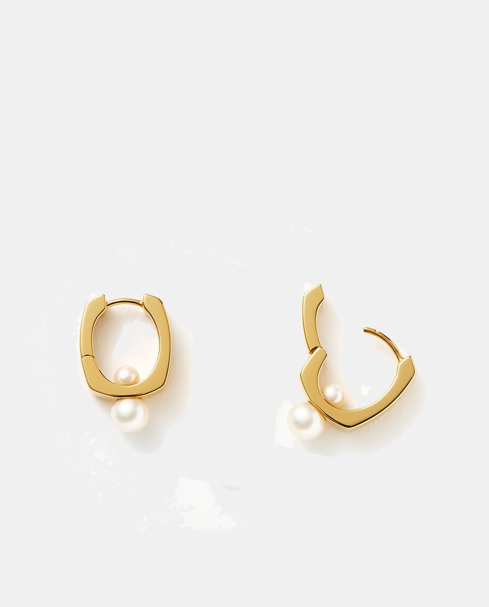 Pendientes de aro Pearl Edit dorados - Missoma - Blanco Blanco-2