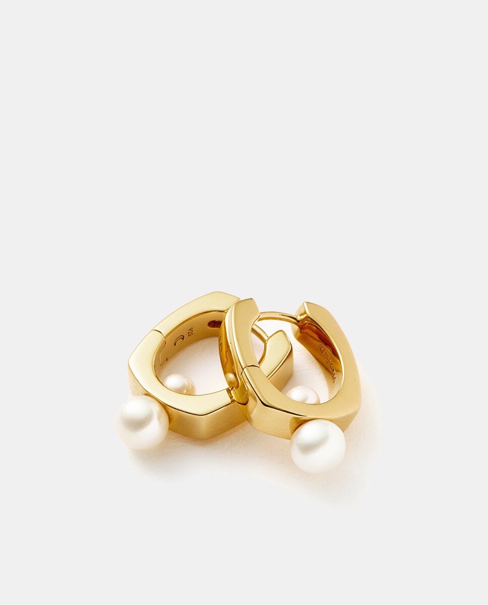 Pendientes de aro Pearl Edit dorados - Missoma - Blanco Blanco-3