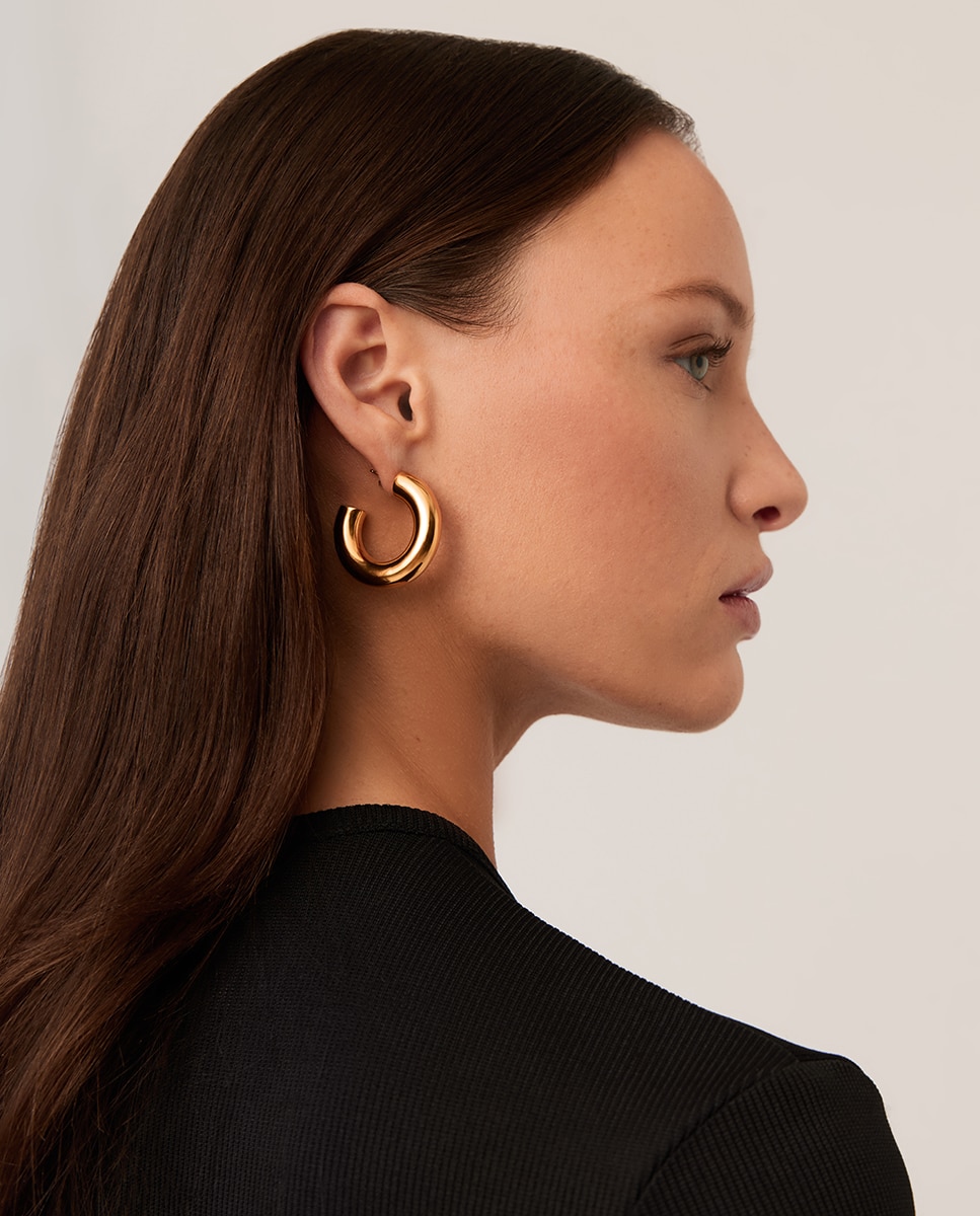 Pendientes de aro Chubbies dorados - Missoma - Oro Oro-5