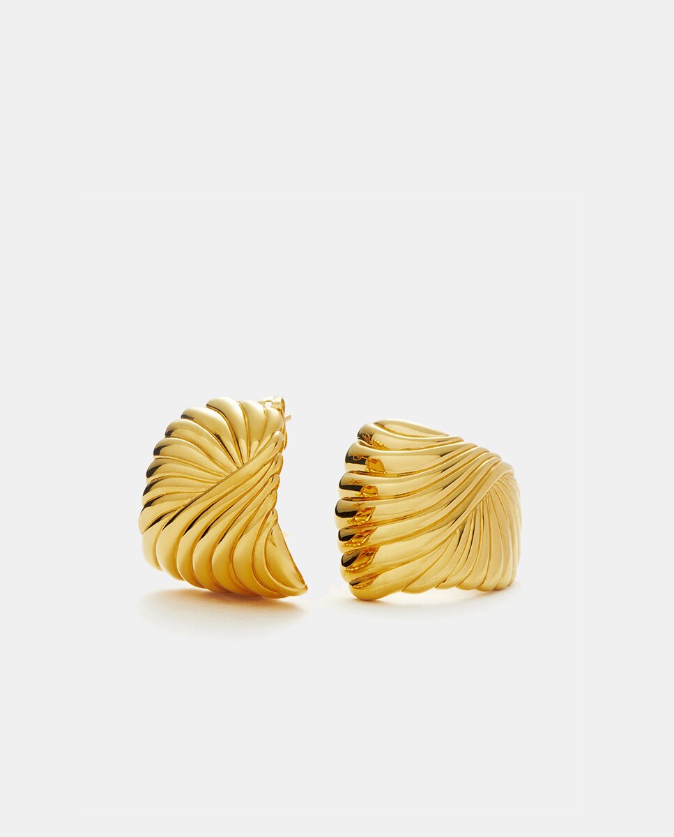 Imagen 0 de Pendientes Oversized Studs de Onda dorados Oro