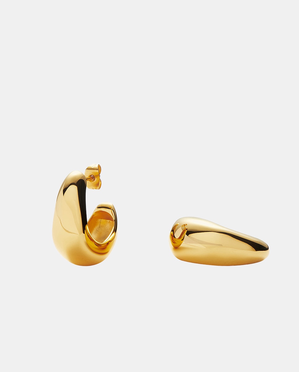Imagen 0 de Pendientes de aro  Domo Orgánico dorados Oro