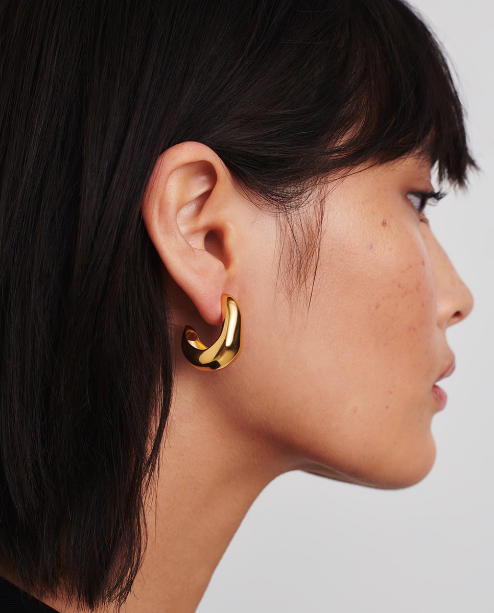Pendientes de aro Domo Orgánico dorados - Missoma - Oro Oro-2