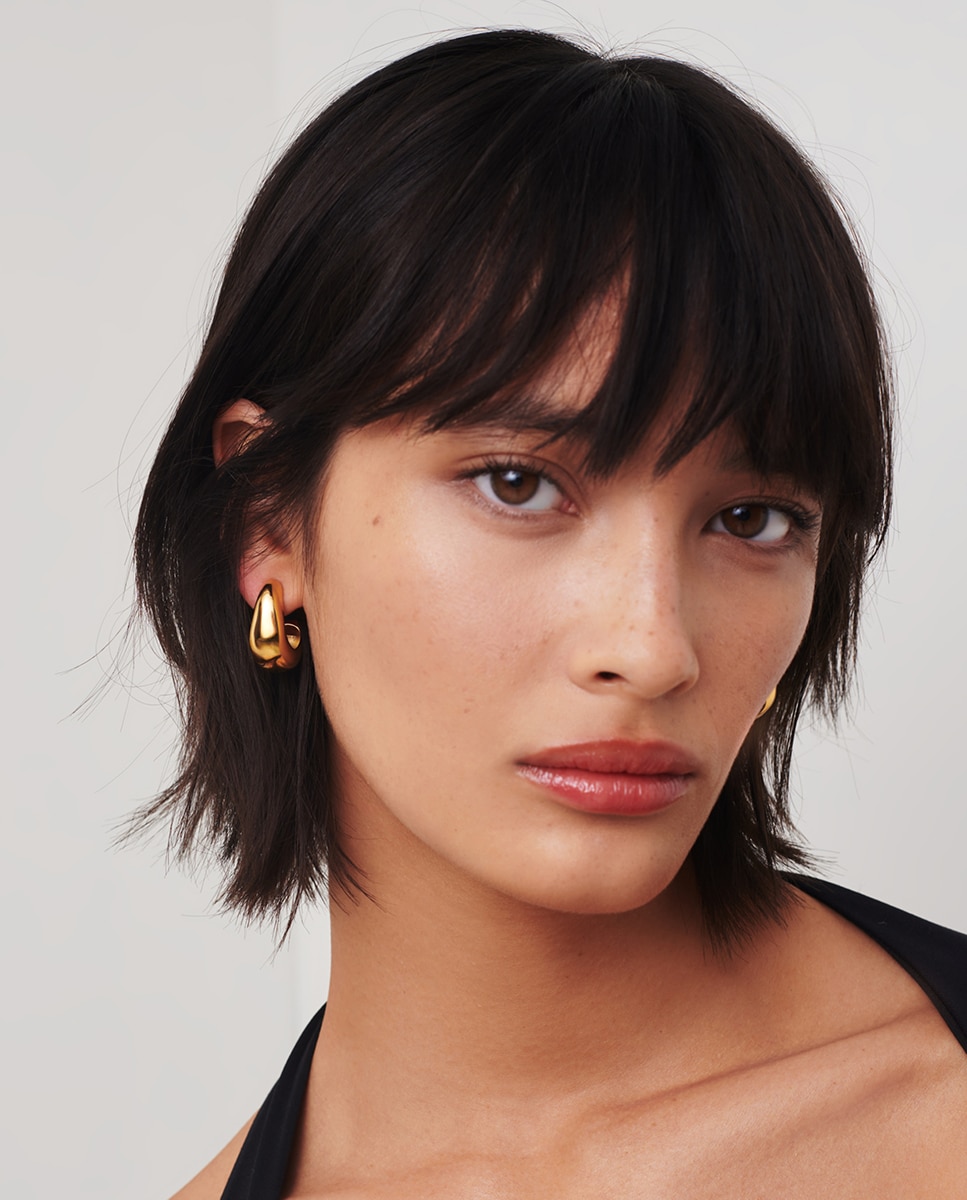 Pendientes de aro Domo Orgánico dorados - Missoma - Oro Oro-3