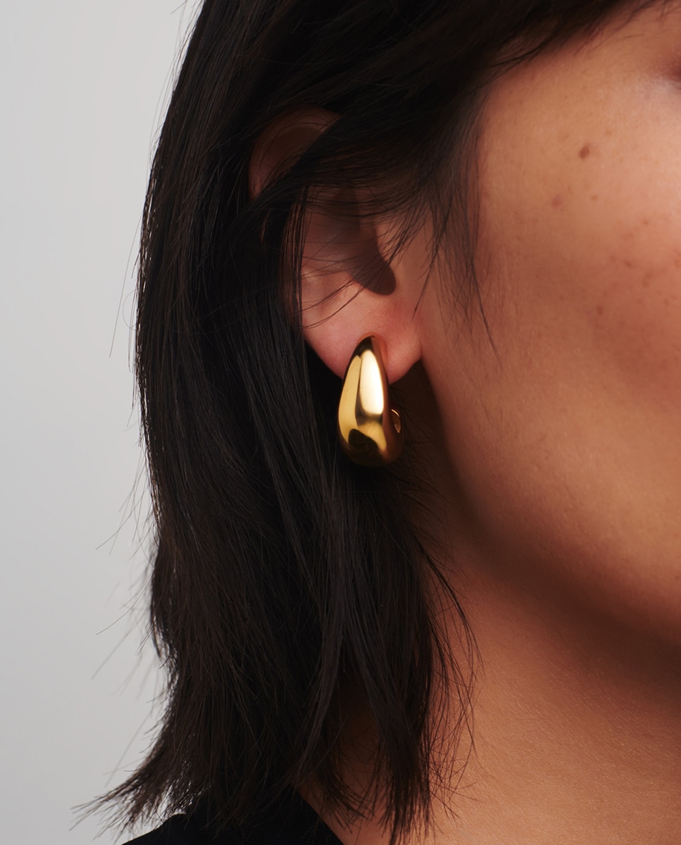 Pendientes de aro Domo Orgánico dorados - Missoma - Oro Oro-5