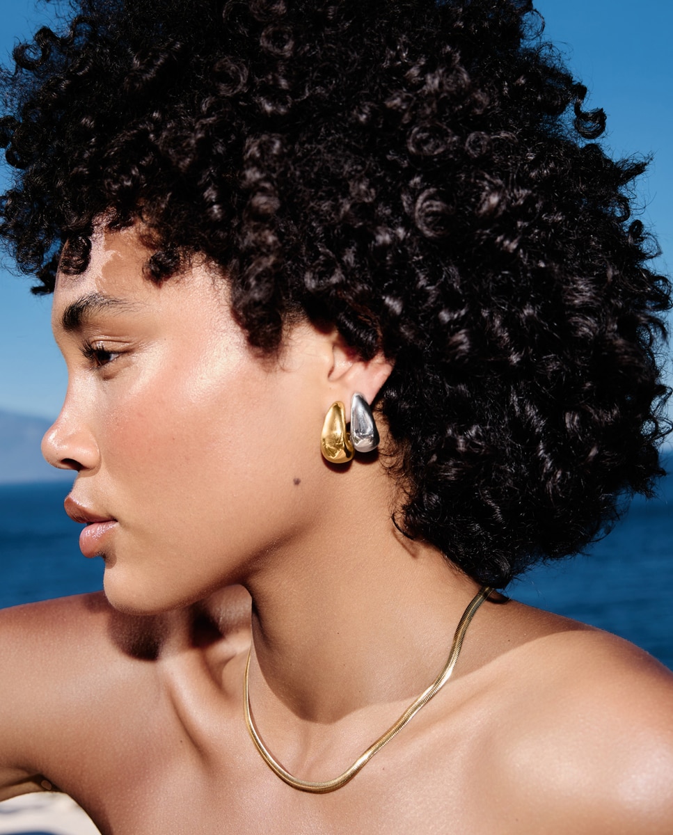 Pendientes de aro Domo Orgánico dorados - Missoma - Oro Oro-6