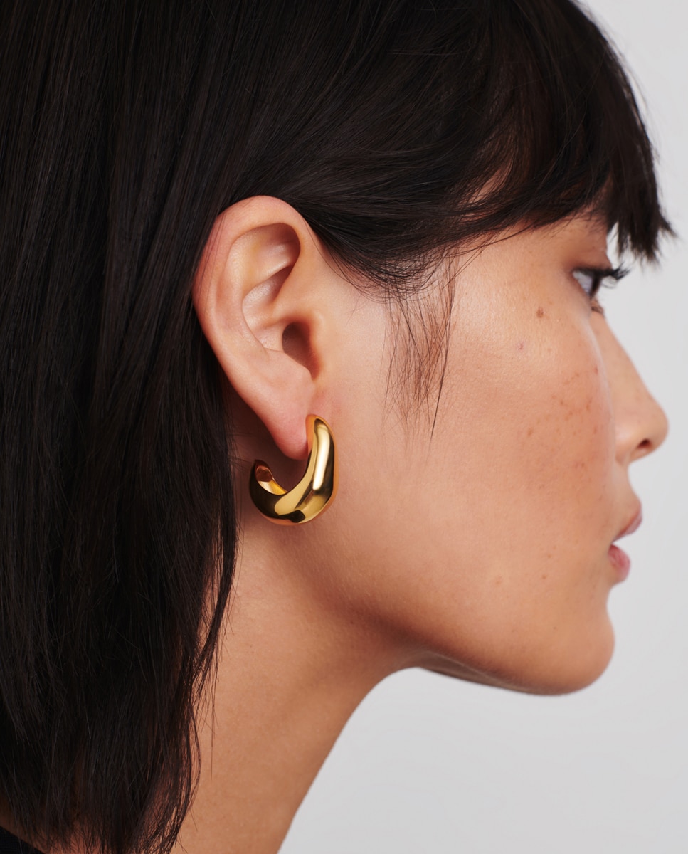 Pendientes de aro Domo Orgánico dorados - Missoma - Oro Oro-8