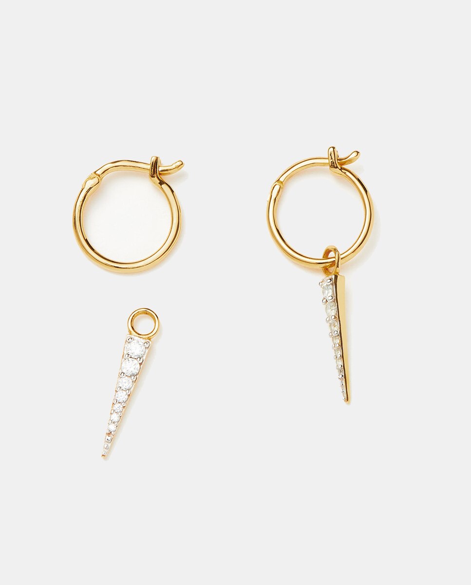 Imagen 0 de Pendientes de aro Encanto de Espiga Vermeil con circonitas Blanco